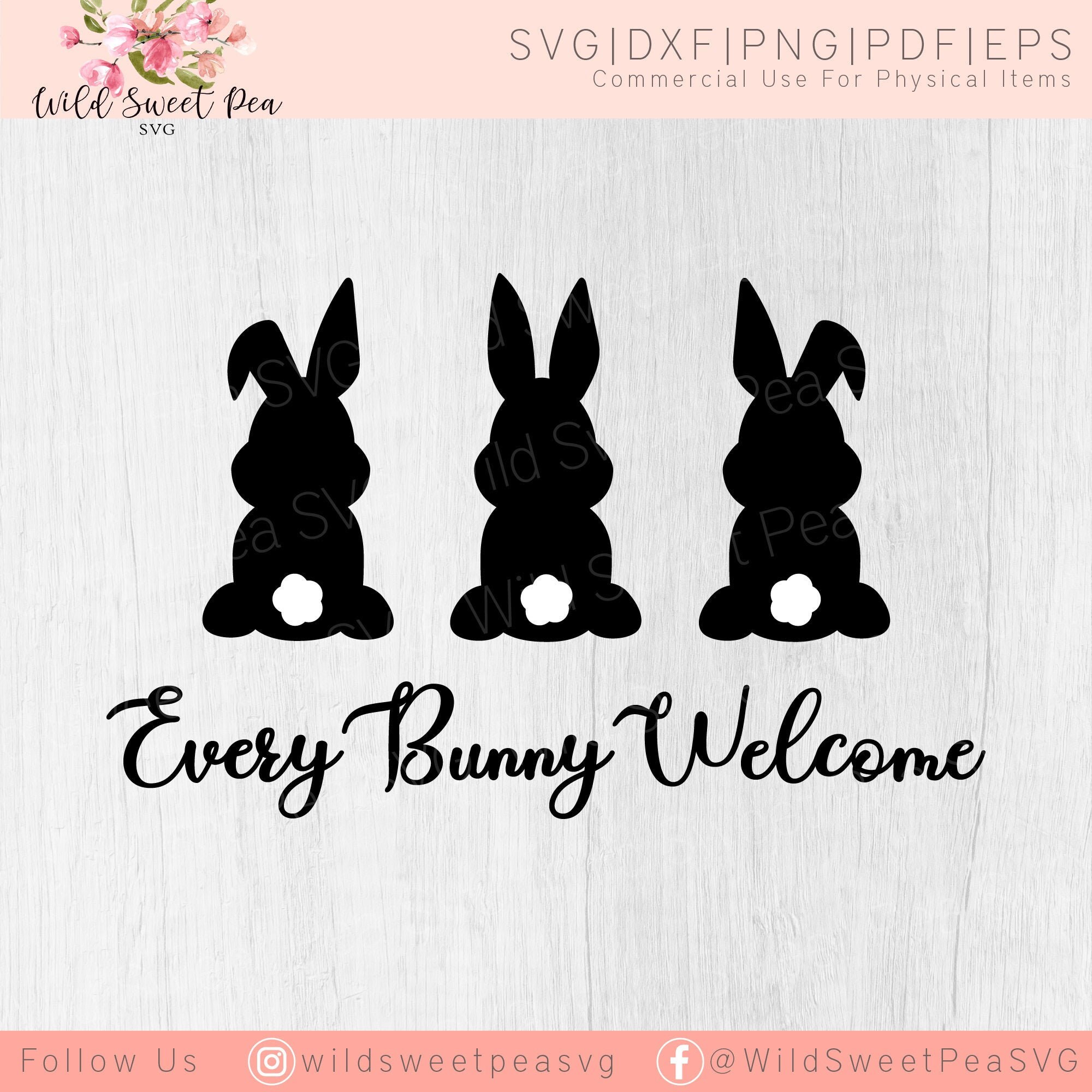 Every Bunny Welcome Svg Bunny Silhouettes Bunny Svg Happy - Etsy