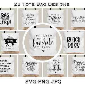 23 Tote Bag Design SVG Bundle | Tote Bag SVG Jpg | Shopping Svg | Tote Bag |  PNG | Sublimation | Cut FIle