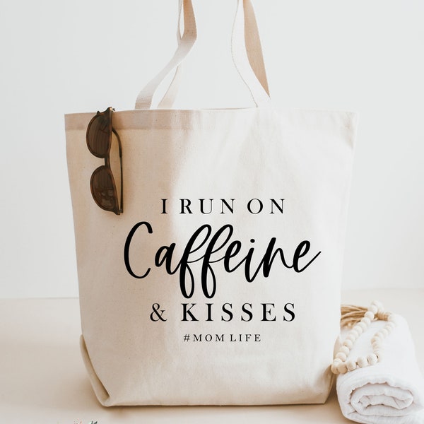 I Run on Caffeine & Kisses  SVG | Tote Bag Svg | JPEG  | Woman's Tee Design Svg |  PNG | Sublimation | Cut FIle