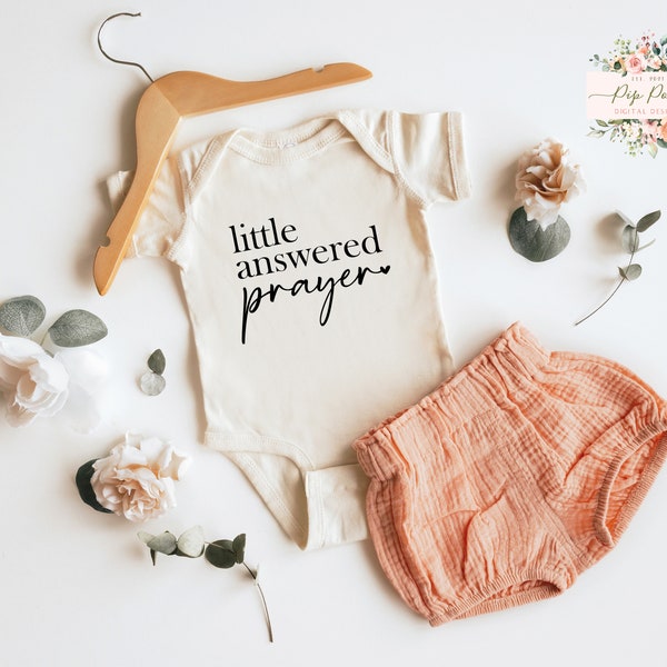 Little Answered Prayer SVG |  Baby Svg | Baby Bodysuit Onesie jpeg | Baby Answered Prayer PNG | Sublimation | Cut FIle