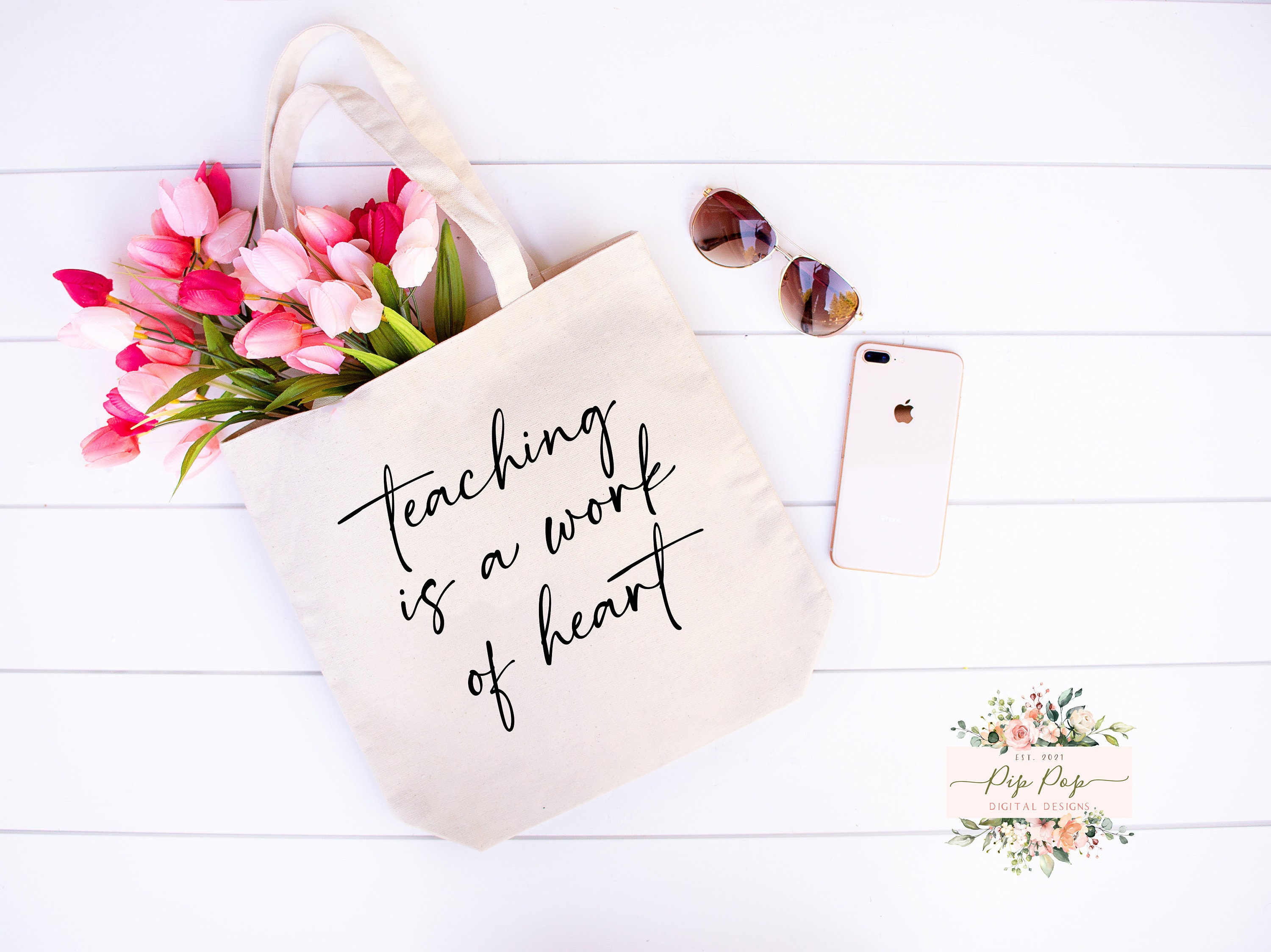 Teaching is a Work of Heart SVG | Tote Bag SVG Svg | Canvas Bag Svg ...