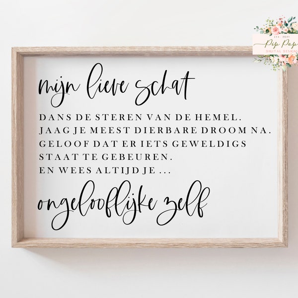 Mijn Lieve Schat SVG | Spielzimmer Deko Svg | Inspirationsschild PNG | Nederlands Kinderzimmer JPEG | Sublimation | Schnitt FIle