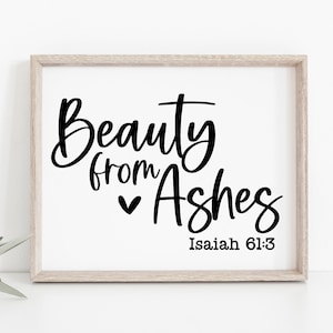 Beauté des cendres SVG | Svg décoratif | Panneau inspirant PNG | Chrétien JPEG |Sublimation | Couper le fichier