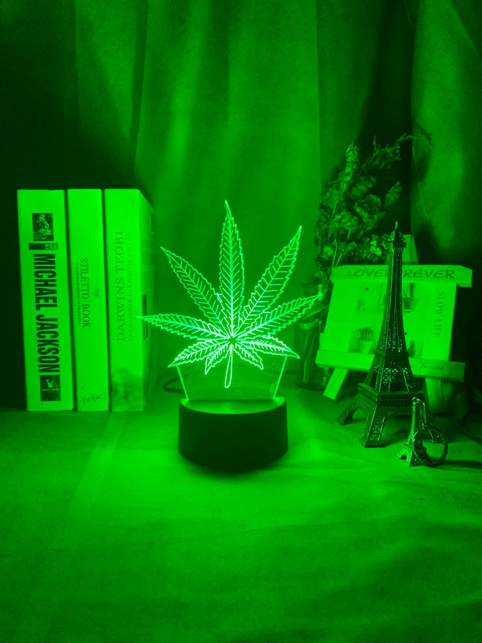 Weed 3D Acrylic Night Light LED Colorful Light Weed Gifts Etsy