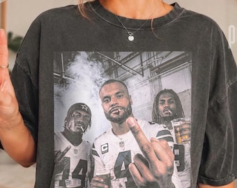 T-shirt Dak Prescott humoristique avec doigt d'honneur, sweat-shirt CeeDee Lamb Bootleg Sports, Comfort Colors, unisexe, cadeau