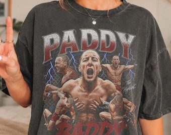 T-shirt vintage Paddy Baddy Comfort Colors®, T-shirt de combattant, T-shirt Paddy The Baddy, Cadeau pour fan de MMA, T-shirt de sport de combat années 90 effet vieilli