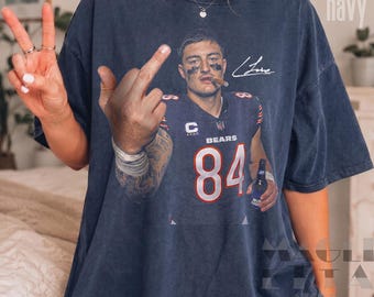 T-shirt Colston Loveland vintage, motif football, doigt d'honneur, cigare, bière, sweat-shirt, Chicago Tight End, couleurs confortables, cadeau unisexe pour les fans