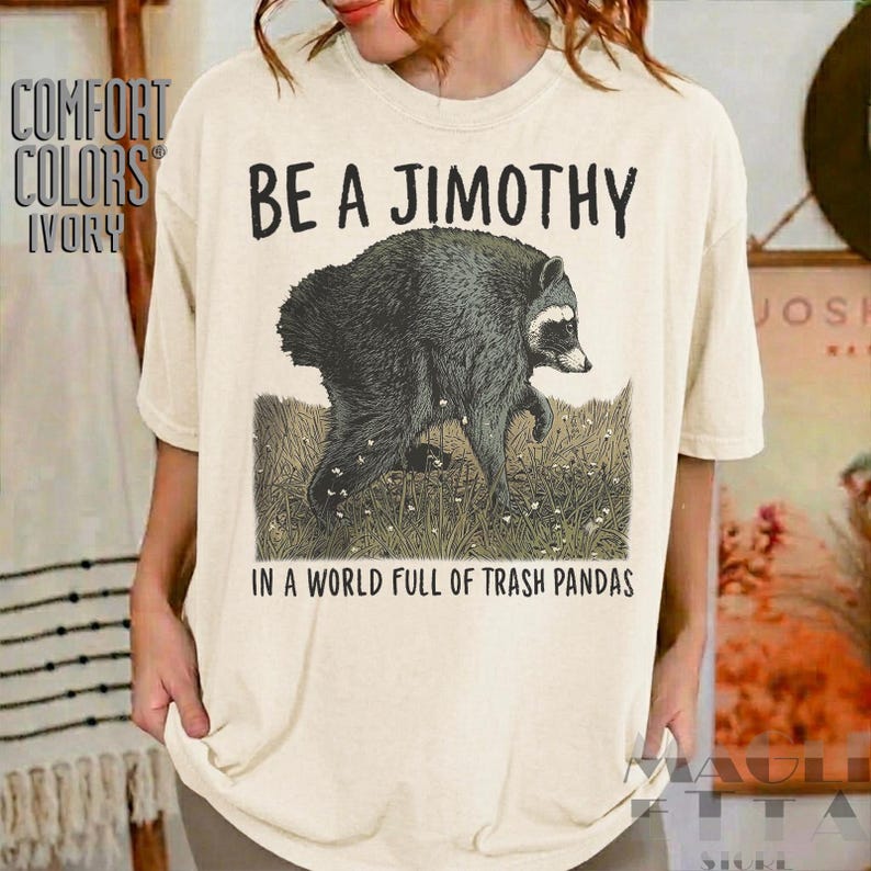 Jimothy Raccoon Shirt, Viral Seattle Raccoon Tee, Funny Viral Short Spine Wildlife T-Shirt image 3