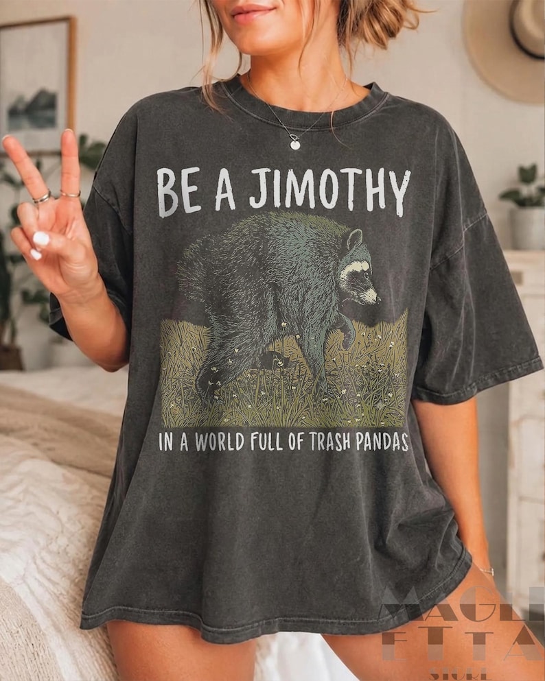 Jimothy Raccoon Shirt, Viral Seattle Raccoon Tee, Funny Viral Short Spine Wildlife T-Shirt image 1