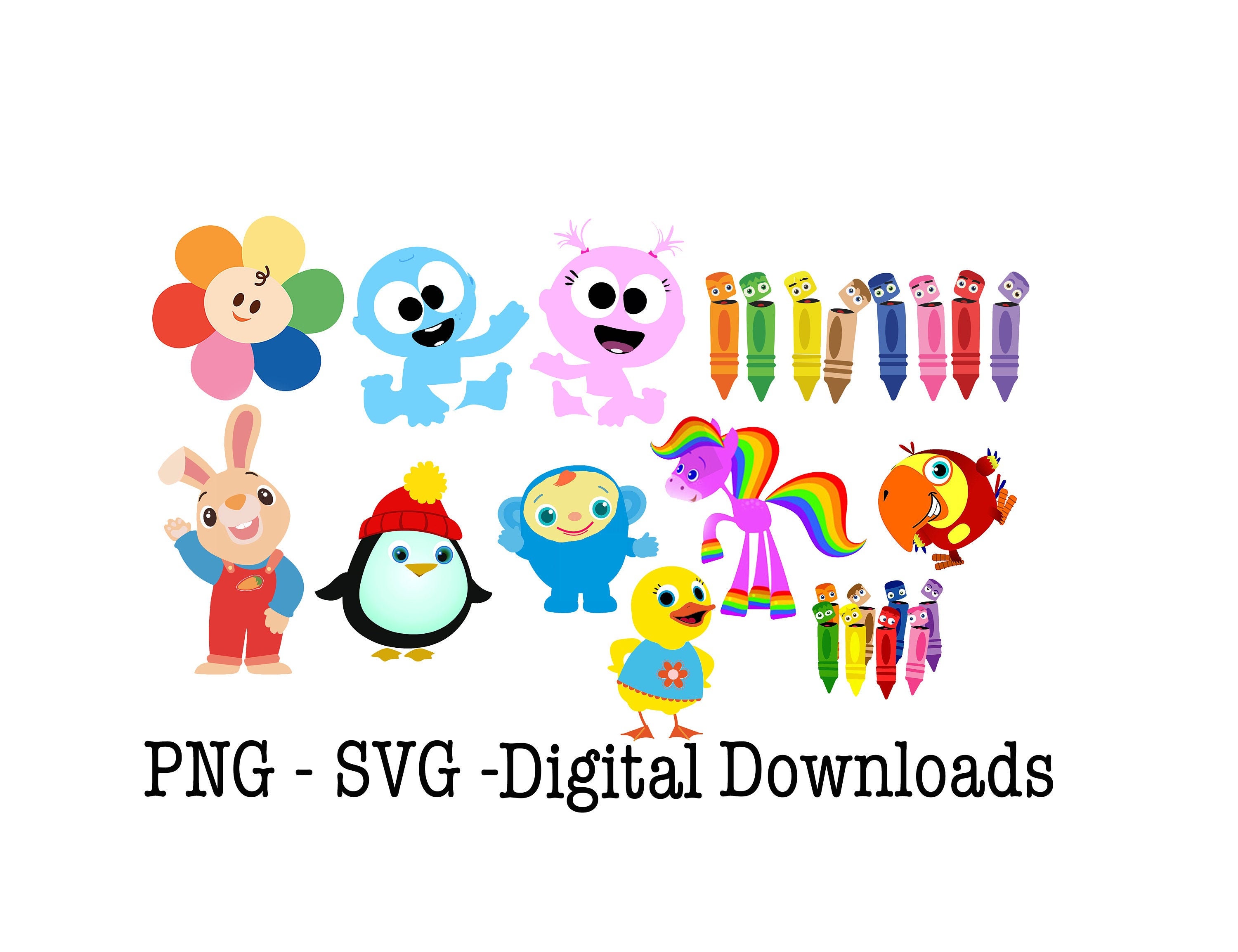 GooGoo GaaGaa BabyFirst TV Birthday Party, Digital Download, PNG file…