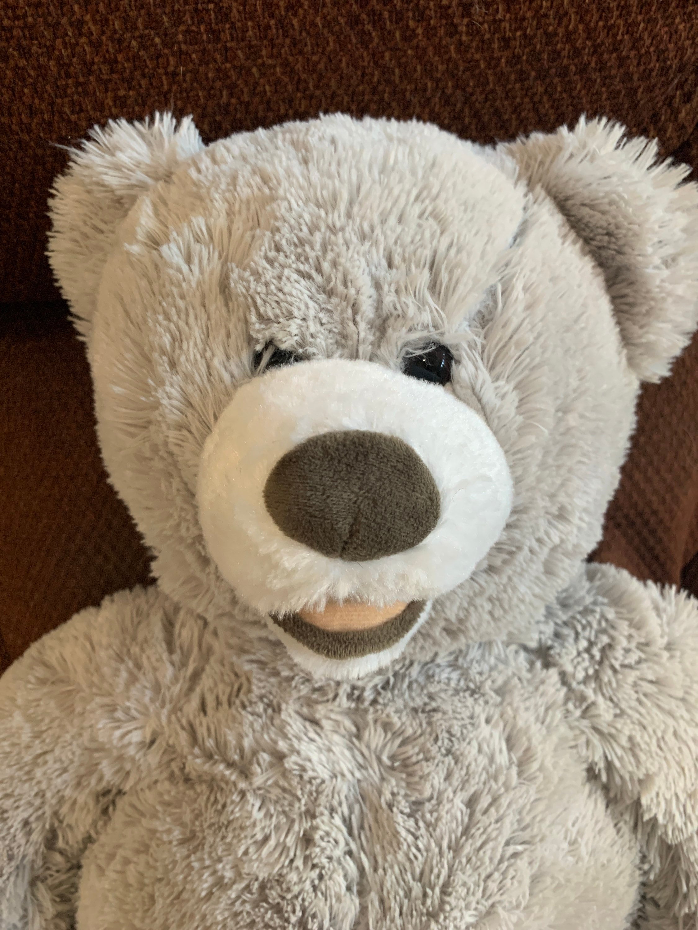 Hugfun Large Gray Teddy Bear Plush, Open Mouth (25