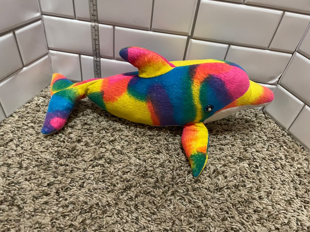 Seaworld Rainbow Dolphin Plush - Etsy