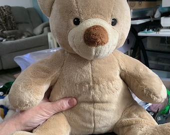 Build a Bear Velvet Teddy Bear plush. Tan with cream colored muzzle Velvet Hugs Brown Teddy Plush. Retired. Different tag than most bears