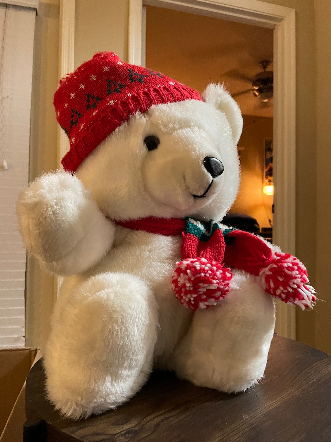 Kmart Christmas Bear 1986 Snowflake Teddy Plush Etsy