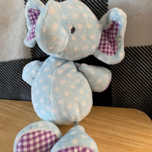 Baby Gund Blue Elephant with white polka dots