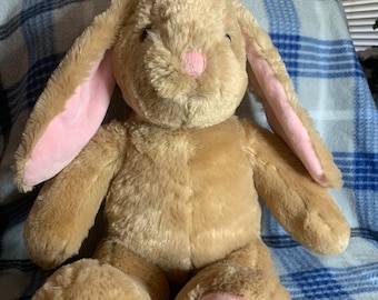 Build a Bear Pawlette Bunny rabbit Plush. Pink Feet and White Tail. Very soft. 1999