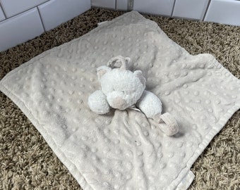 Blankets and beyond Grey minky Bear lovey security blanket