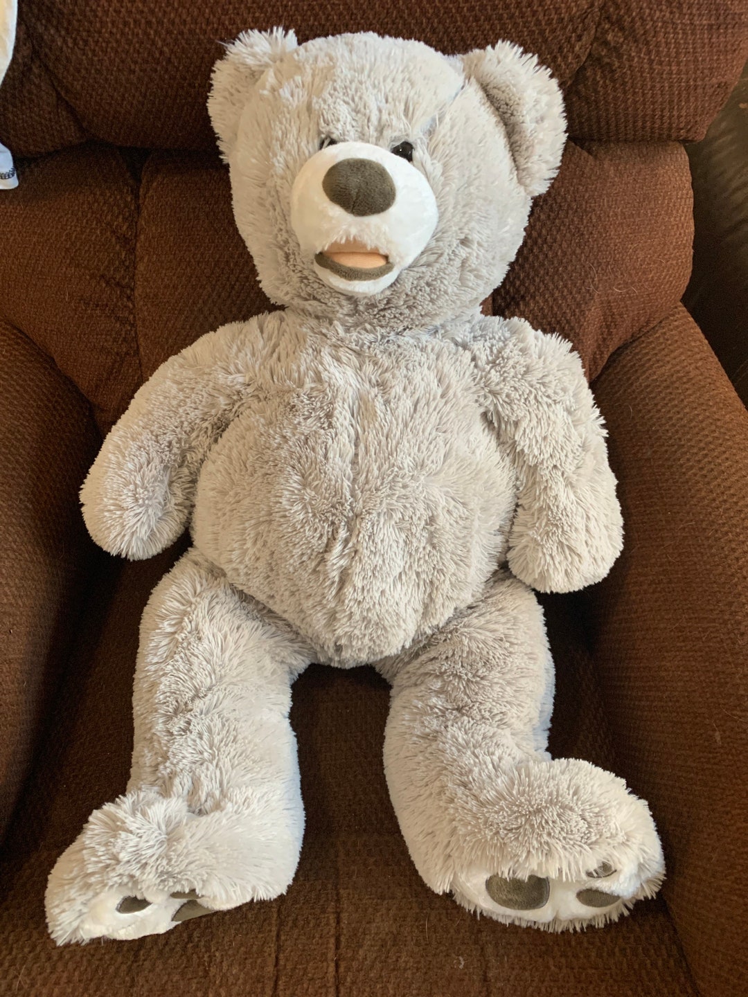 Hugfun Large Gray Teddy Bear Plush, Open Mouth (25