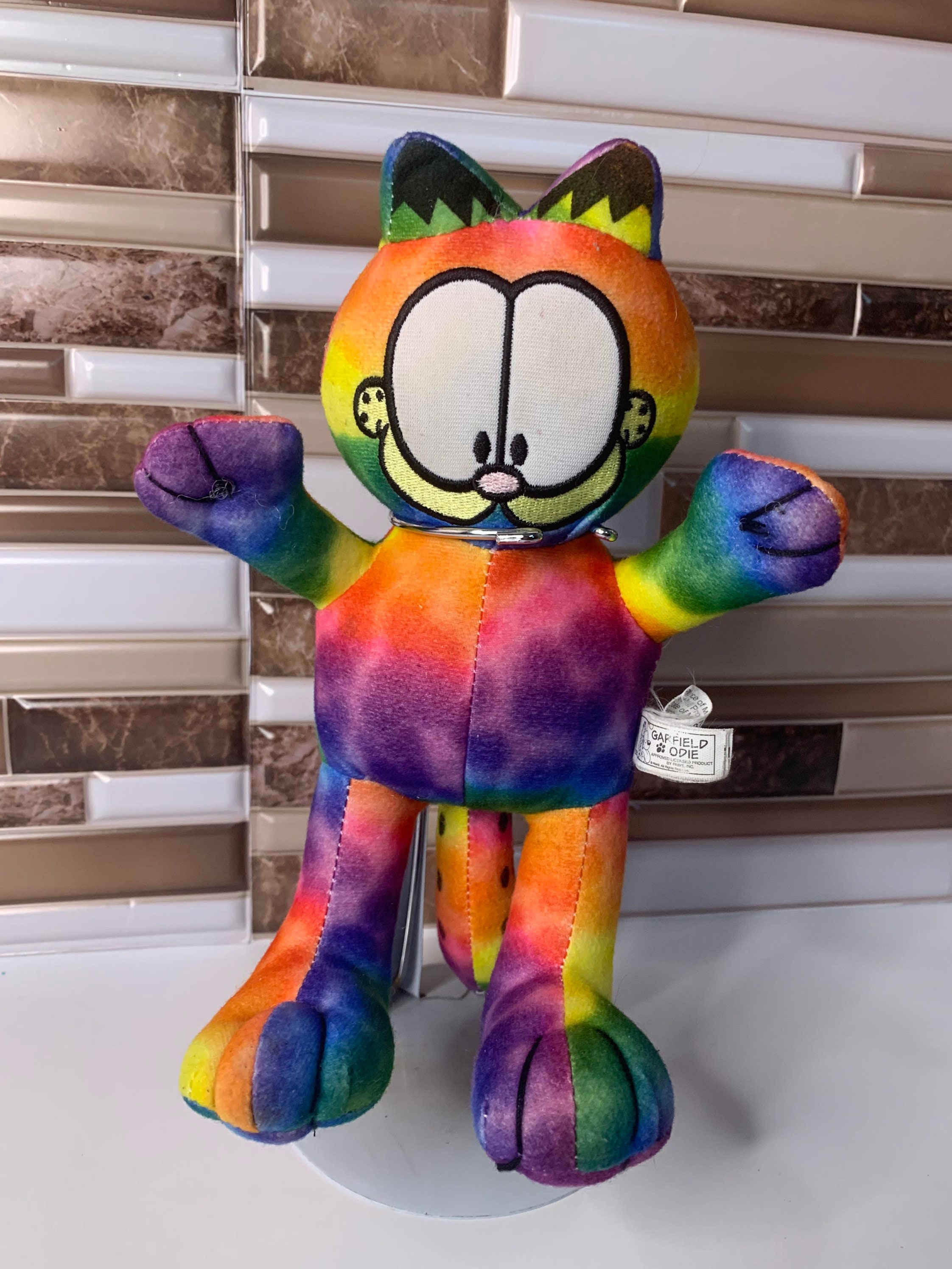 rainbow garfield plush