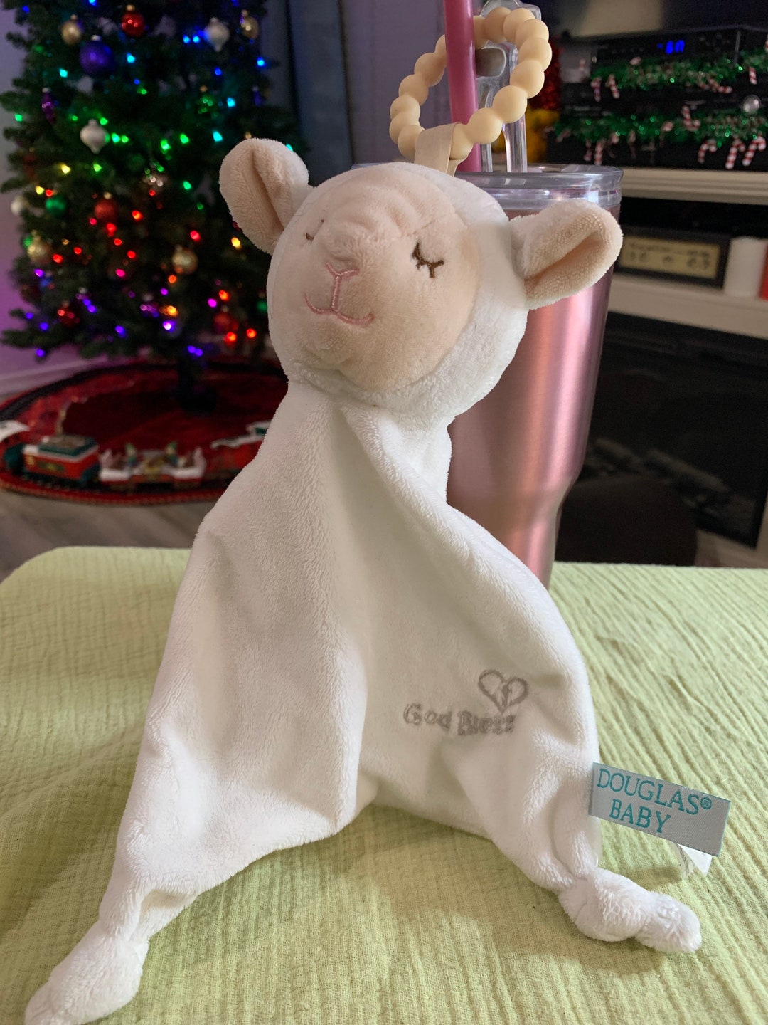 Douglas Baby Lamb Lovey Security Blanket. Ivory. God Bless in Etsy