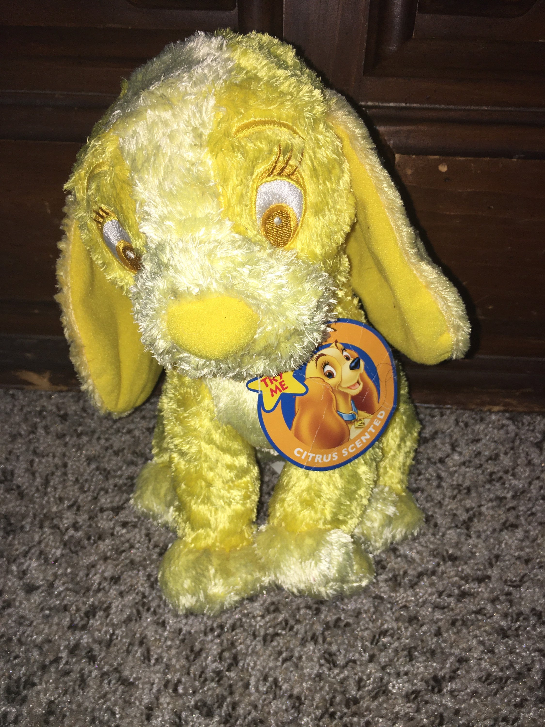 Disney Yellow Lady Dog Scented Plush Lady and the Tramp 11 Stuffed Animal  Plush Toy Vintage for Kids 