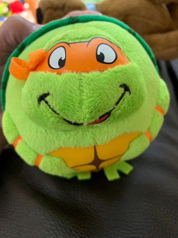 TMNT Teenage Mutant Ninja Turtles Michelangelo Ty Beanie Baby Ball 5”