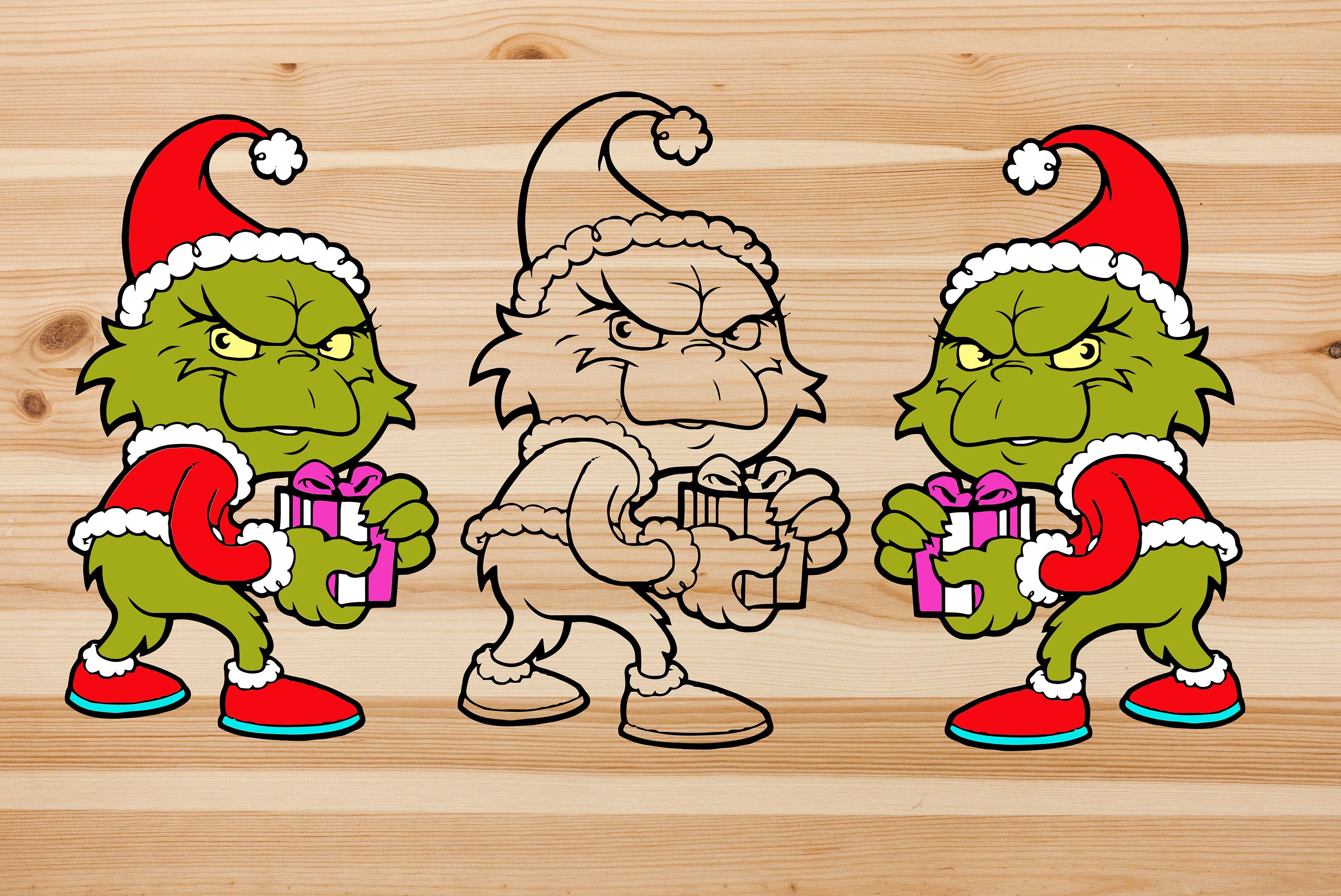 Grinch SVG File the Grinch With Present Box Grinch Face | Etsy Ireland
