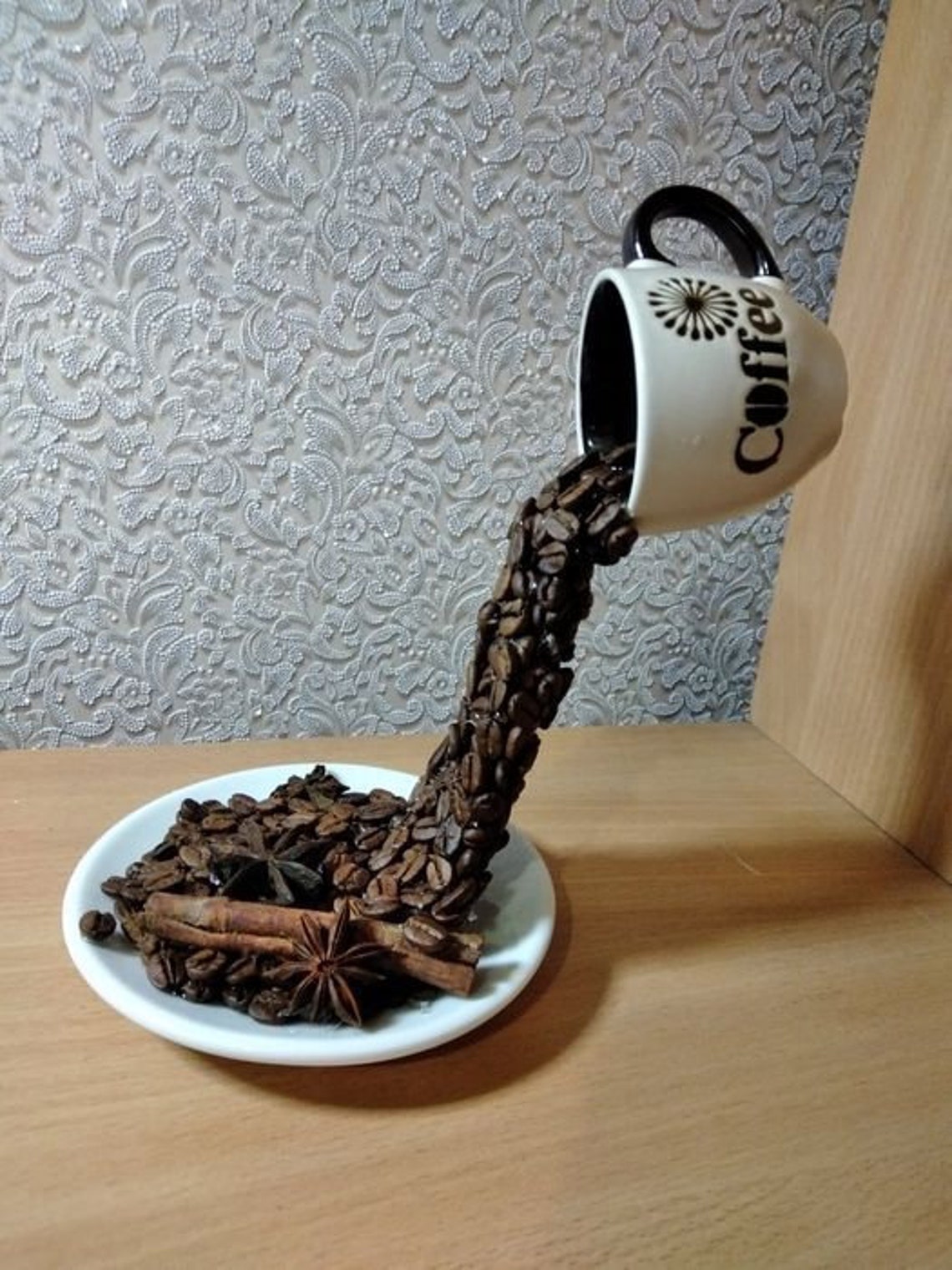 Floating Coffee Cup Decor with Coffee Smell Kitchen Decor Etsy