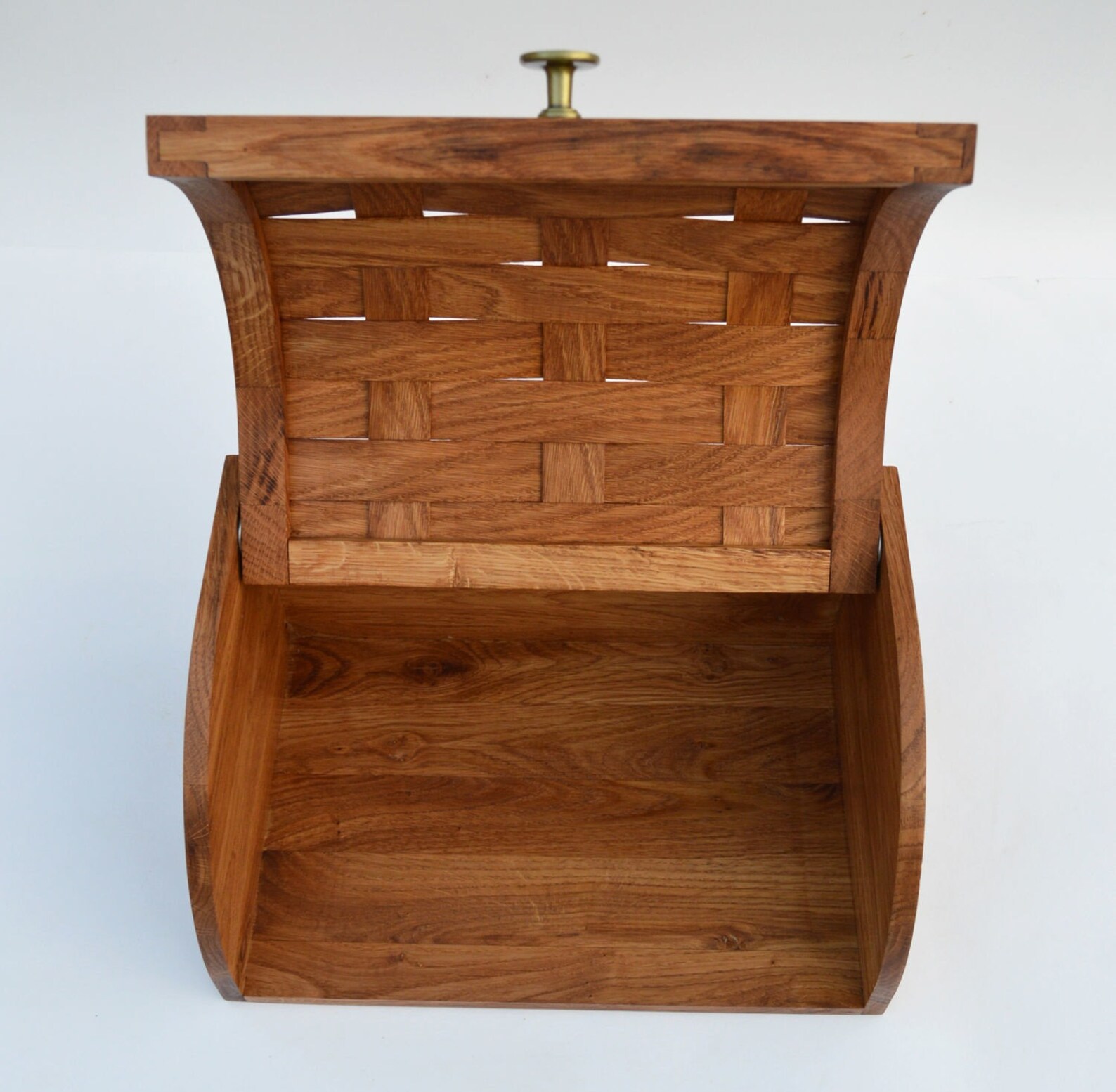 Bread Box made of wood / Oak Bread Bin Etsy