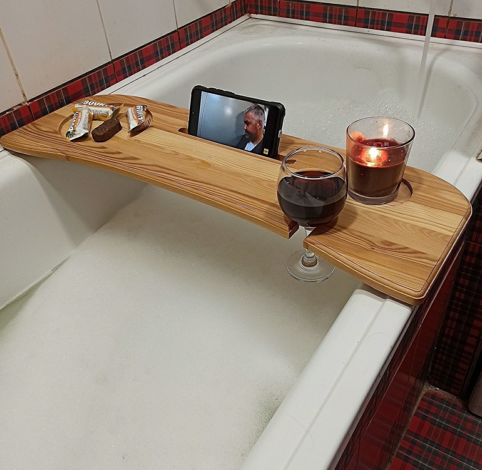 Bath Tray Bath Board Bathtub Tray Wooden Bath Shelf Etsy