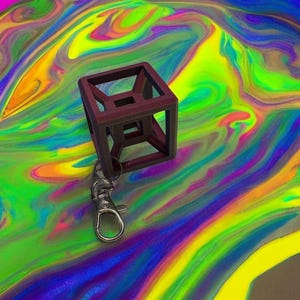Tesseract Keychain! Inspired By Subtronics! 3D Printed!