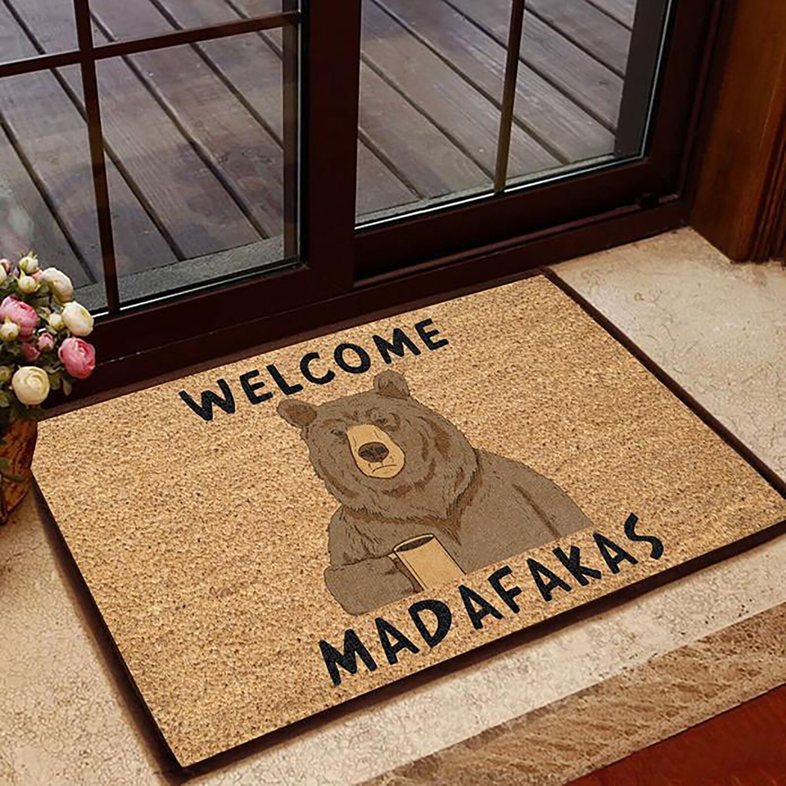 Madafakas Doormat Funny Bear Doormat Bear Etsy