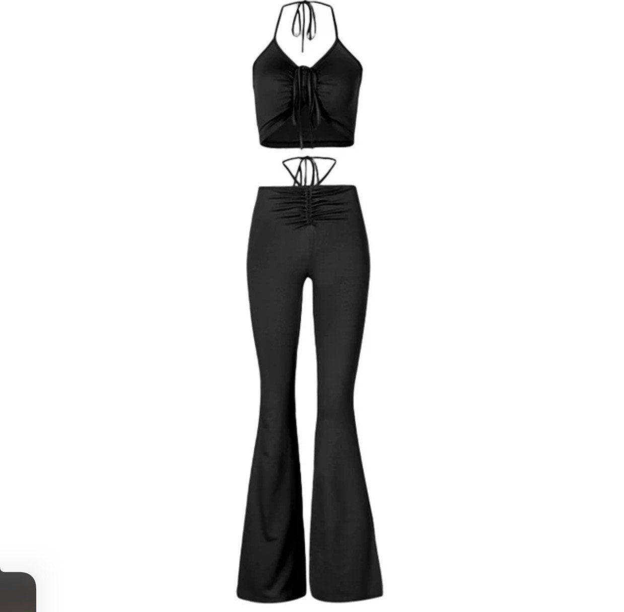 Y2K Co ord Leggings Flares Clothing Slinky tie up ruched Etsy