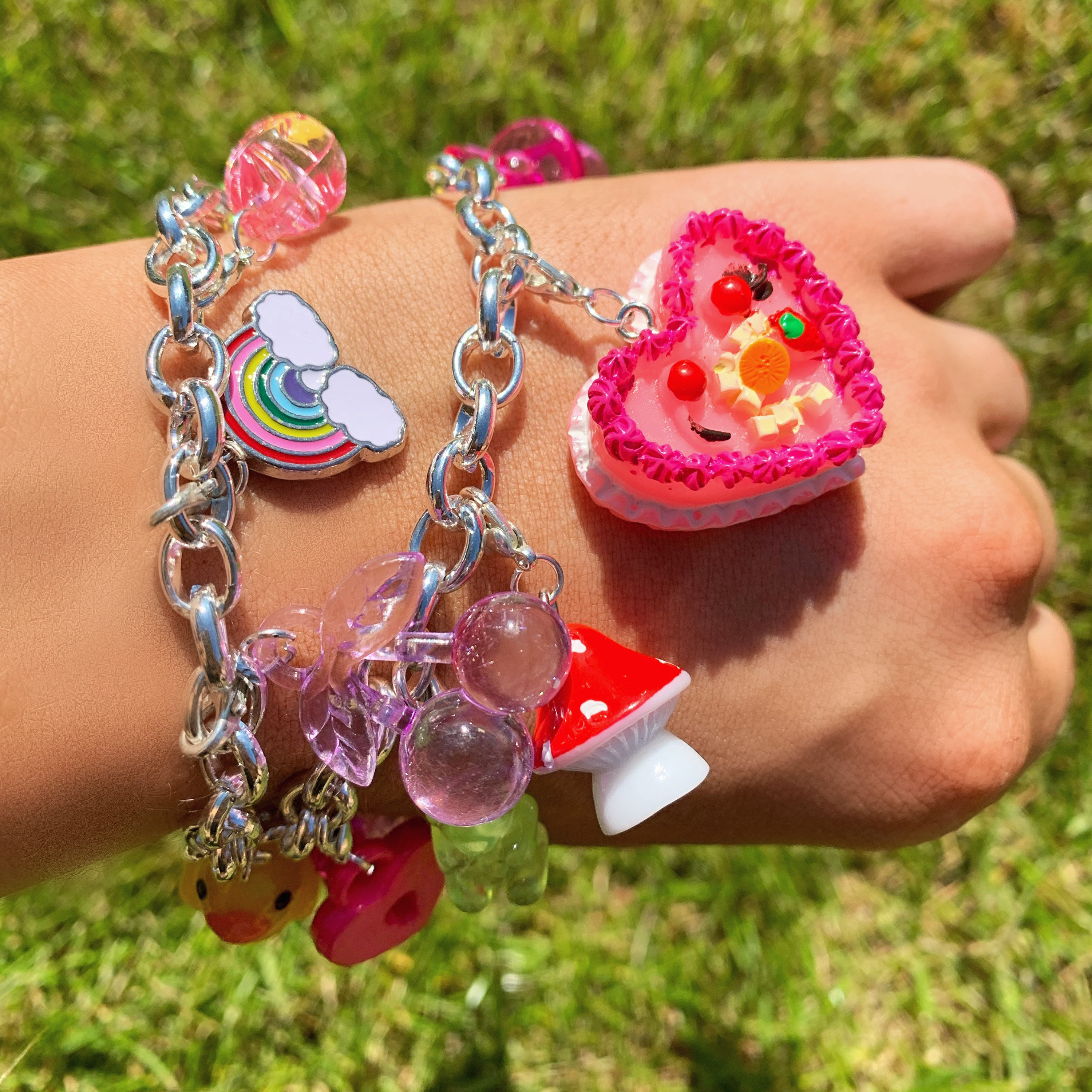 Charm Bracelet Y2K bracelet make your own Chunky Colourful Etsy