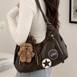 Brown Leather Y2k Bag - Etsy