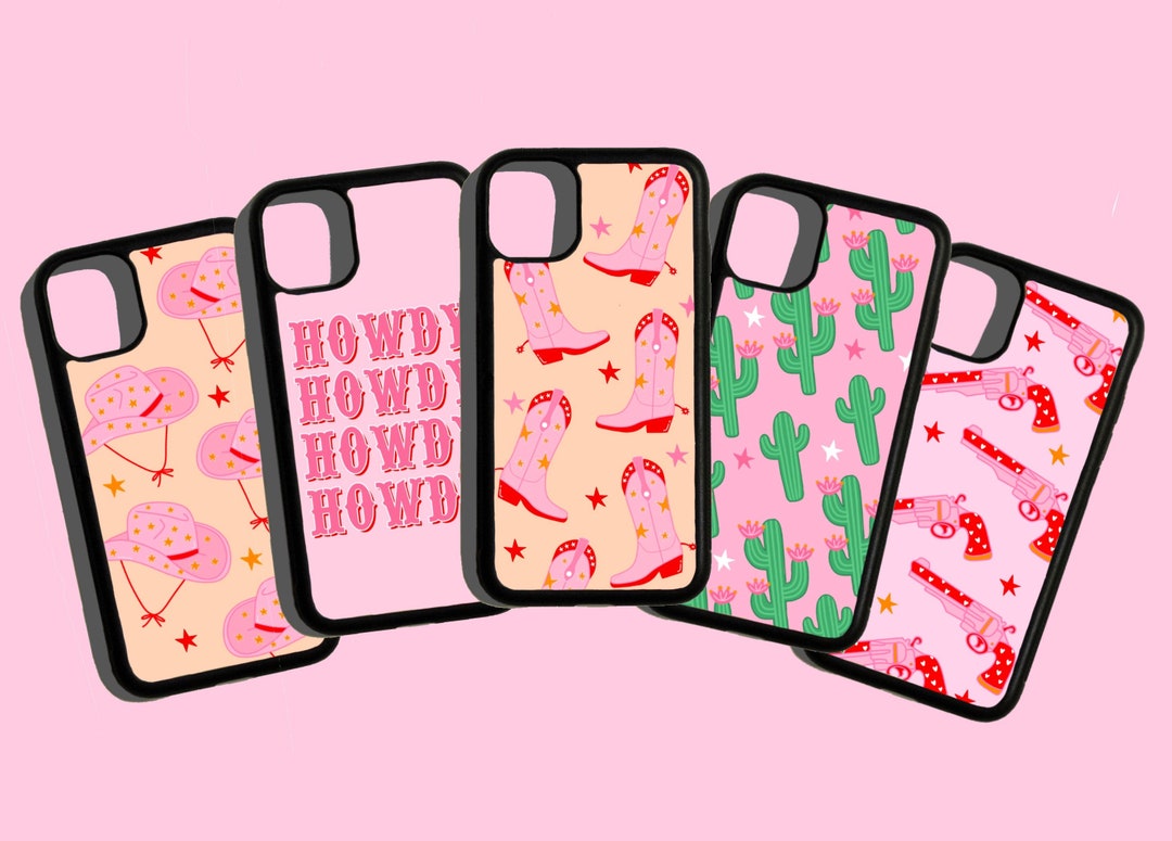 Western, cowboy phone case, aesthetic, 2000s, cow girl , pink, howdy , cacti , iPhone 6 7 8 Plus, iPhone X XR XS Max, iPhone 11 Pro Max