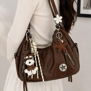 Brown Leather Y2k Bag - Etsy