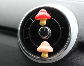 Mushroom car vent clip, cute car charm, boho, car air freshener, cute car accessories, Fiat 500 Audi A1 girly car interior accessories