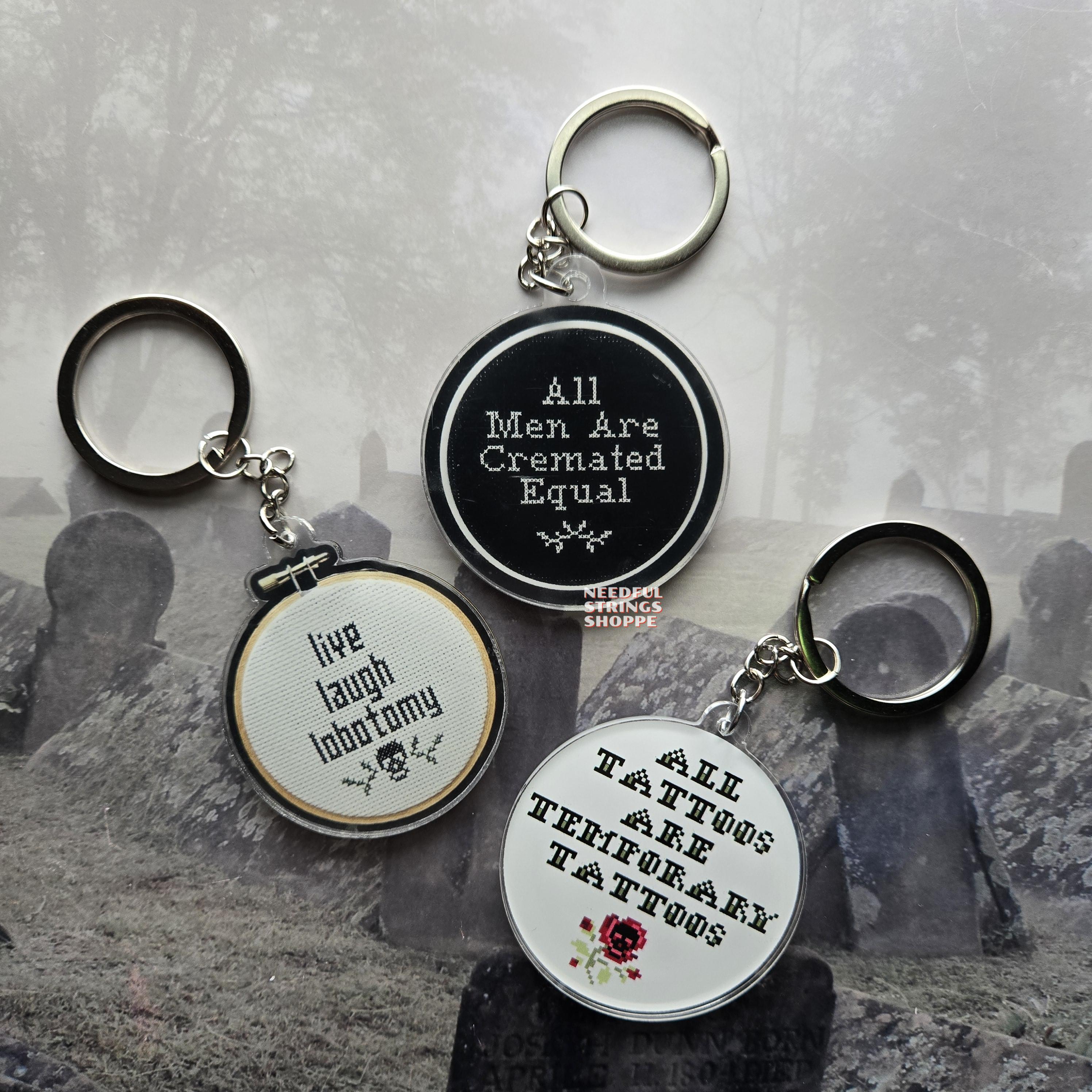 Humour Key Rings KEYCHAIN Live Laugh Lobotomy | Dark Humor | Key Ring - Etsy