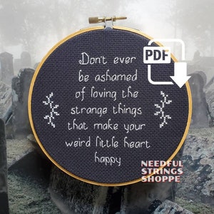 PDF DOWNLOAD - Weird Little Heart | modern embroidery pattern | cross stitch chart | Halloween | Strange | Weird | Unusual | Gothic