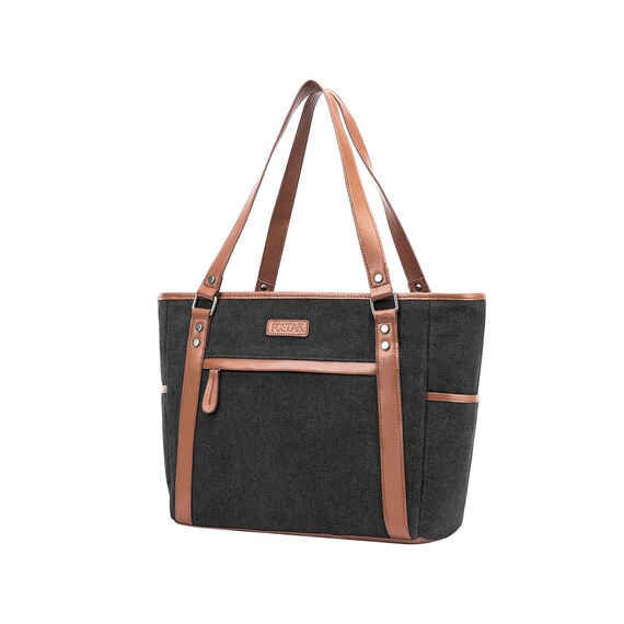 Canvas Tote Bag Women Briefcase Computer Shoulder Bag Fits Etsy