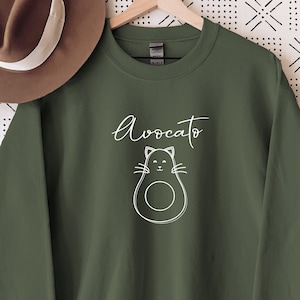 Avocato Cat Sweatshirt, Personalized Cat Lover Sweater, Gift for Cat Lover, Funny Cat Sweatshirt, Custom Hoodie for Her, E226