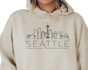 Seattle Sweatshirt, Seattle Washington Soft Sweatshirt, Mothers Day Gift, Wanderlust Hoodie for Her, Souvenir Gift, E853