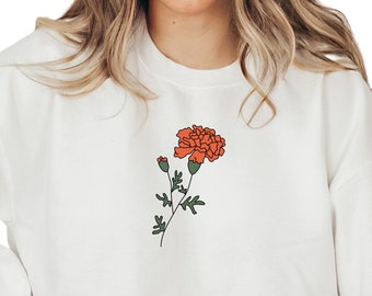 Custom Birth Month Birth Flower Sweatshirt, Mother's Day Gift, Personalized Flower Sweatshirt, Christmas Gift Ideas