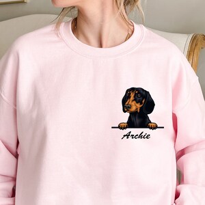 Dachshund in Pocket Sweatshirt and Hoodie, E439