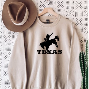 Texas Cowboy with Horse Sweatshirt. Hoodie Gift for Texans. Texas T-shirt.