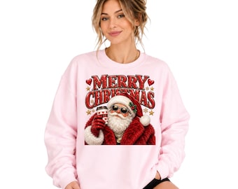 Funny Merry Christmas Santa Claus Sweatshirt, Humorous Holiday Santa Hoodie, Festive Winter Humor Crewneck, Santa Season Sweatshirt