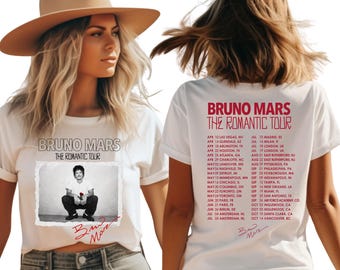 Bruno Romantic Tour Inspired Concert Shirt, Vintage Rap Music Festival Tee, Mars Pop Music Fan T-shirt