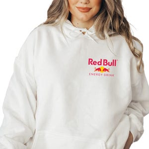 Red Bull Logo in Pocket Sweatshirt, Red Bull Energy Drink Hoodie, Gift for Red Bull Lover, Red Bull Gift, Red Bull Logo Sweatshirt, E1214