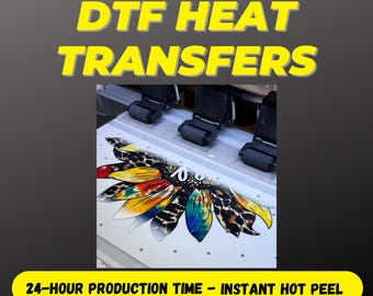 DTF Transfer, Ready to Press Transfer Sheet, DT Print, Hot Instant Peel Vivid Color Direct to Film Heat Transfer, Anysize Wholesale Bulk